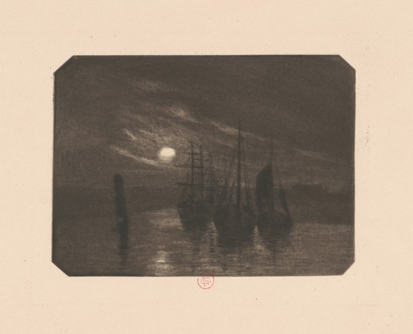 A Moonlit Harbor, 1890s.