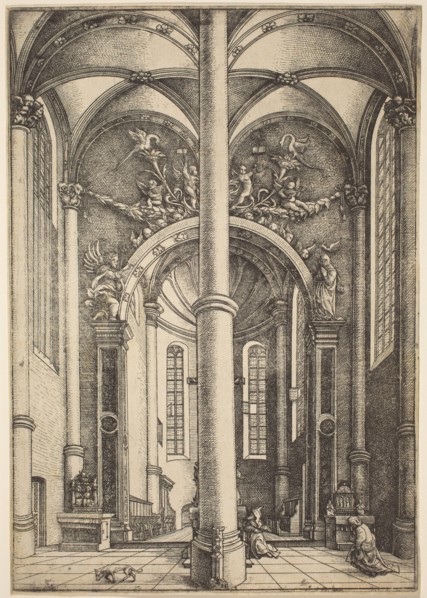 Interior of the Church of Saint Katherine with Parable of the Pharisee and the Publican, c. 1530.