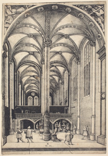 Interior of the Church of Saint Maria Magdalena with the Parable of the Offering of the Widow.