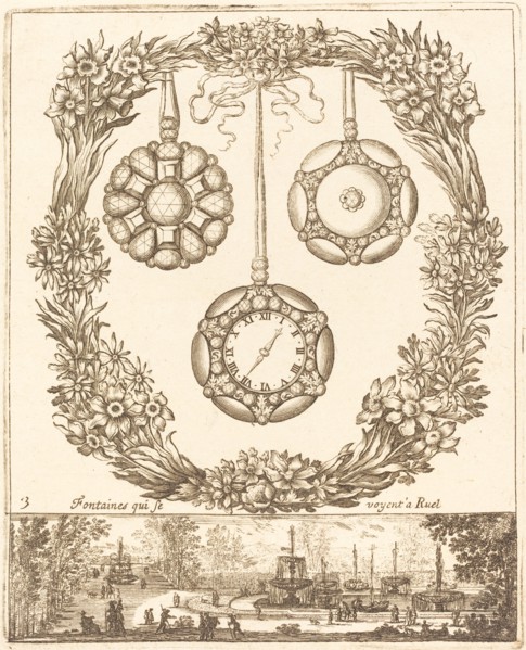 Fontaines qui se voyent a Ruel, probably 1665.