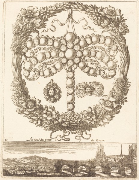 La veue du pont de Rouen, probably 1665.