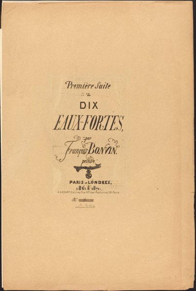 First suite of ten etchings (Première Suite de dix eaux-fortes), 1861-1871.