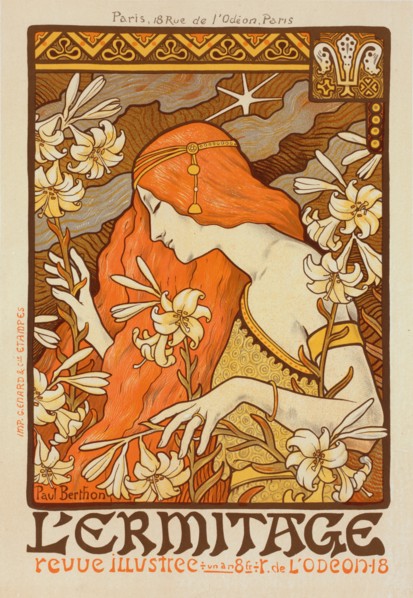 Affiche pour la Revue "l'Érmitage., c1900. [Publisher: Imprimerie Chaix; Place: Paris]