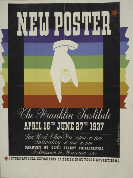New poster. The Franklin institute, c1937.