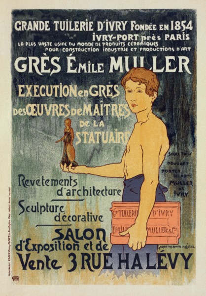 Affiche pour la "Grande Tuilerie d'Ivry" (Usine Émile Muller)., c1898. [Publisher: Imprimerie Chaix; Place: Paris]