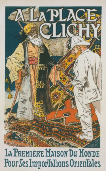 Affiche pour le magasin de Nouveautés 'A la place Clichy'., c1896. [Publisher: Imprimerie Chaix; Place: Paris]