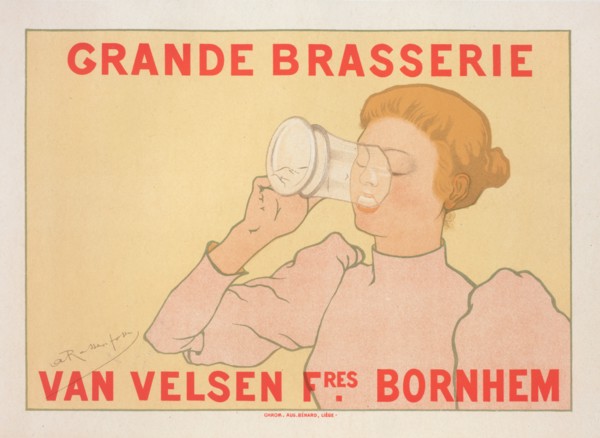 Affiche belge. "Grande Brasserie Van Velsen frères. Bornhem"., c1896. [Publisher: Imprimerie Chaix; Place: Paris]