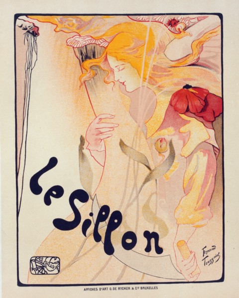 Affiche belge pour le Cercle de Peinture, "le Sillon"., c1897. [Publisher: Imprimerie Chaix; Place: Paris]