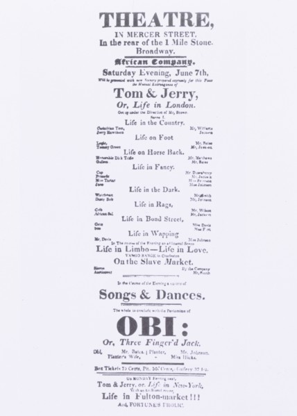 The African Grove Theatre in Greenwich Village, ca. 1821,  c1821. Creator: Unknown.
