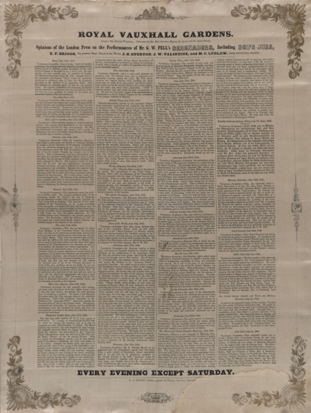Royal Vauxhall Gardens: opinions of the London press on the performances of..., c1848 (?). Creator: Unknown.