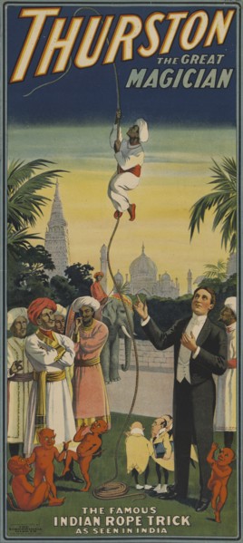 Thurston the Great Magician: the famous Indian rope trick, c1910. Creator: Unknown.