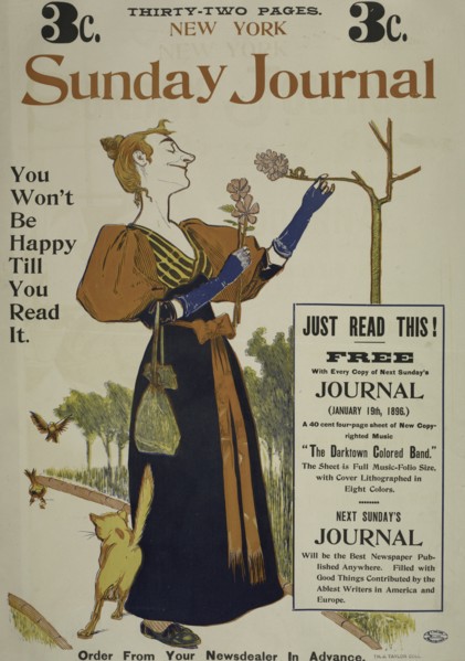 New York Sunday journal. Jan 19th 1896, c1893 - 1897.