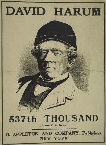 David Harum, c1895 - 1911. Published: 1915