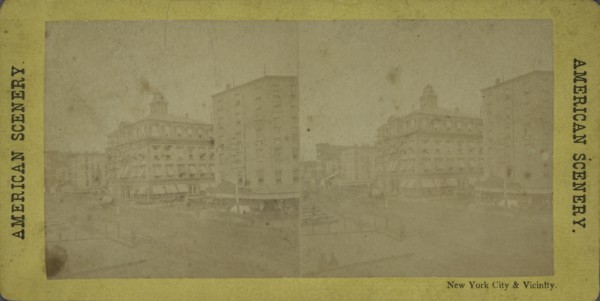 New York City and vicinity. [Street scene],  c1866.   Additional Title(s): American scenery.