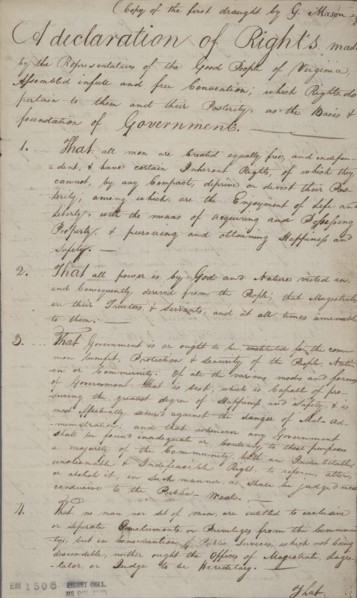 Document, 1776-06-12. [Place: Williamsburg]