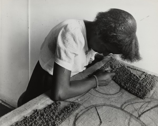 The design and execution of a hooked rug, as taught by the Art Teaching Division of the..., 1940. Creator: Unknown.