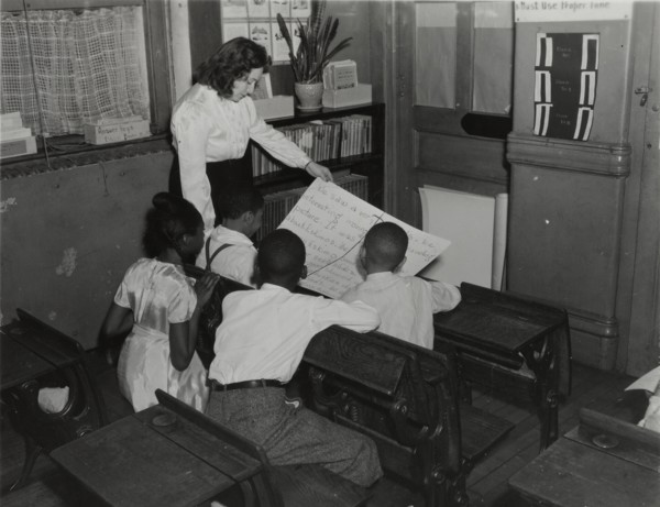 Room set up and remedial activities, P.S. 10, 1941.