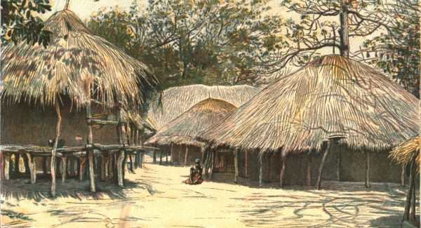 ''Nyasaland and its People -- In Jumbe's Town, Kota Kota', 1890. Creator: H.H. Johnson.
