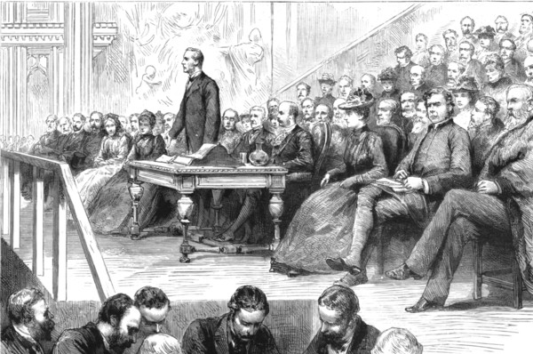 ''The Persecution of the Jews in Russia -- Meeting at the Guildhall', 1890. Creator: Unknown.