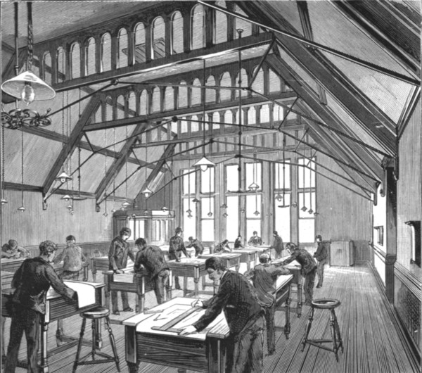 ''The Walker Engineering Laboratories at Liverpool; The Drawing Hall', 1890. Creator: Unknown.