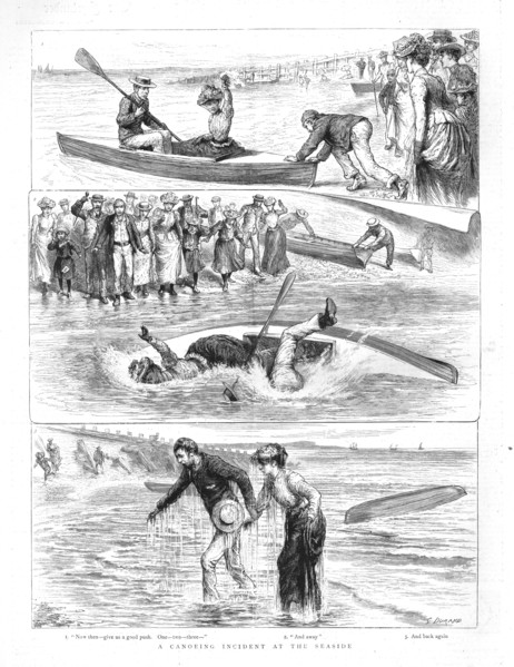 ''A Canoeing Incident at the Seaside', 1891. Creator: G Durand.