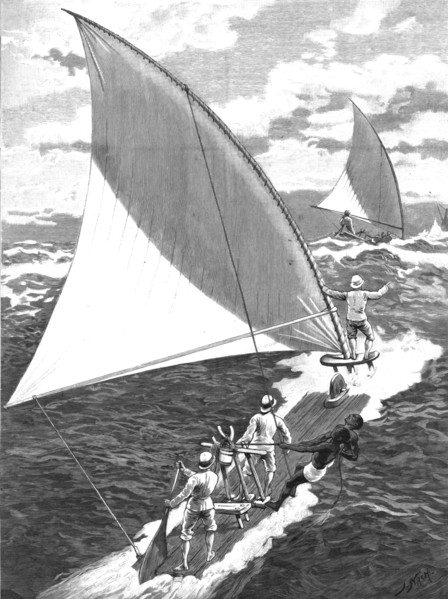 ''A Jangada Race on the Coast of Northern Brazil', 1891. Creator: Joseph Nash.