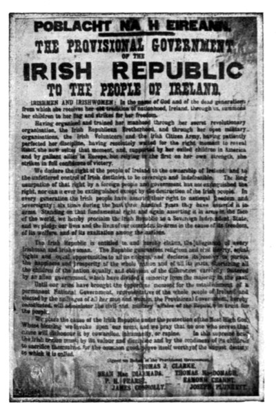 'Dublin Apres L'Emeute; La proclamation du gouvernement provisoire de la "republique..., 1916. Creator: Unknown.