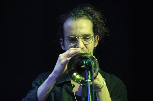Christos Stylianides, Daisy George Quintet, New Generation Jazz Festival, Shoreham by Sea, 2022. Creator: Brian O'Connor.