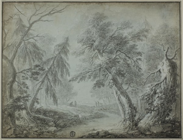 Forest with Stream and Figures, n.d.