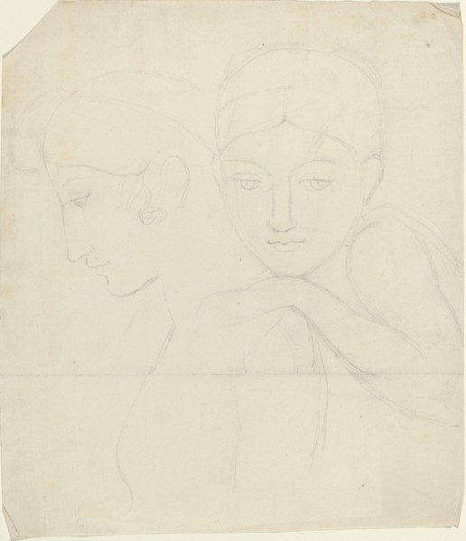 Two Women's Heads. Creator: John Flaxman.