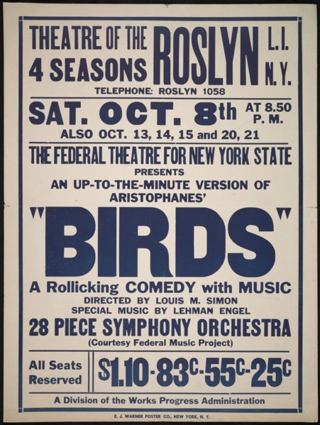 Birds, Roslyn, NY, 1938. Creator: Unknown.