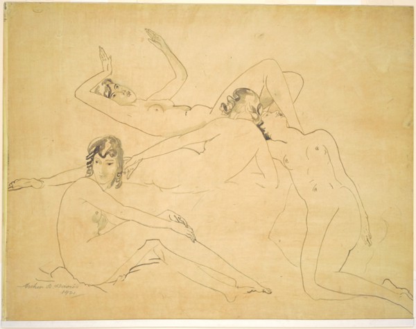 Four Figures, 1921. Creator: Arthur Davies.