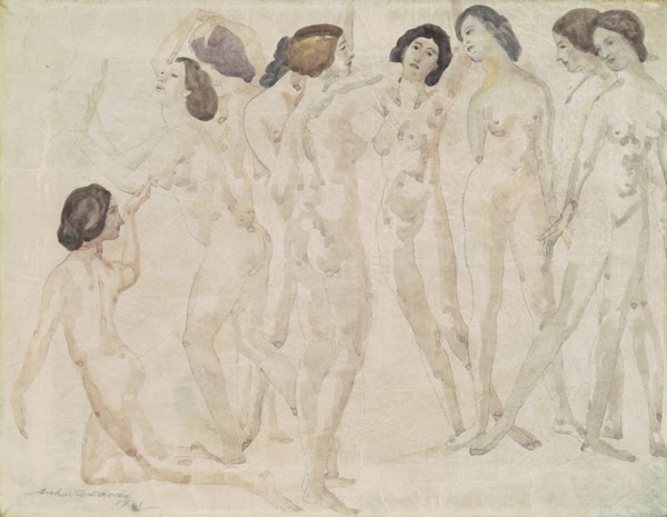 Nine Figures, 1921. Creator: Arthur Davies.