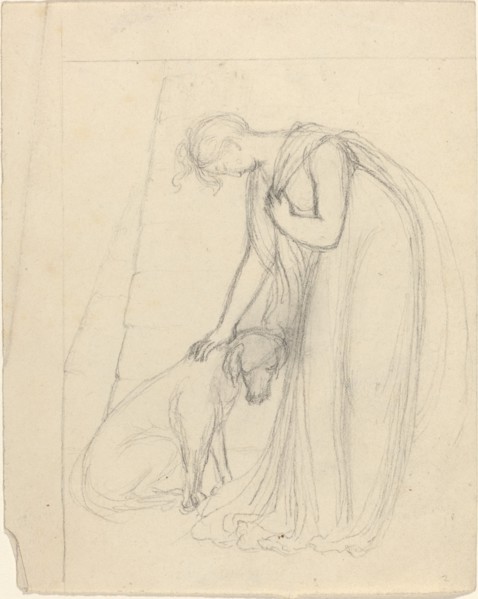 Woman Patting a Dog. Creator: John Flaxman.