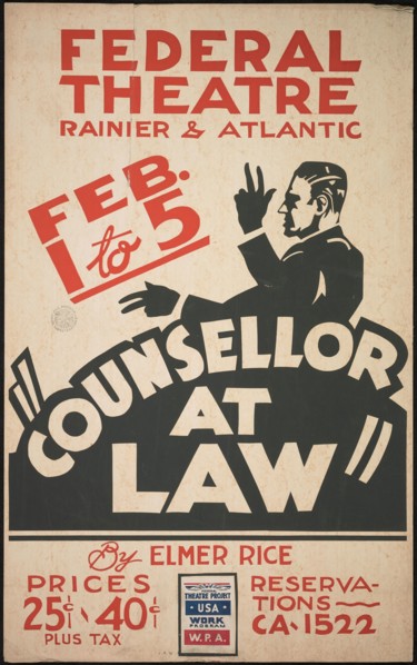 Counsellor at Law, [193-]. Creator: Unknown.