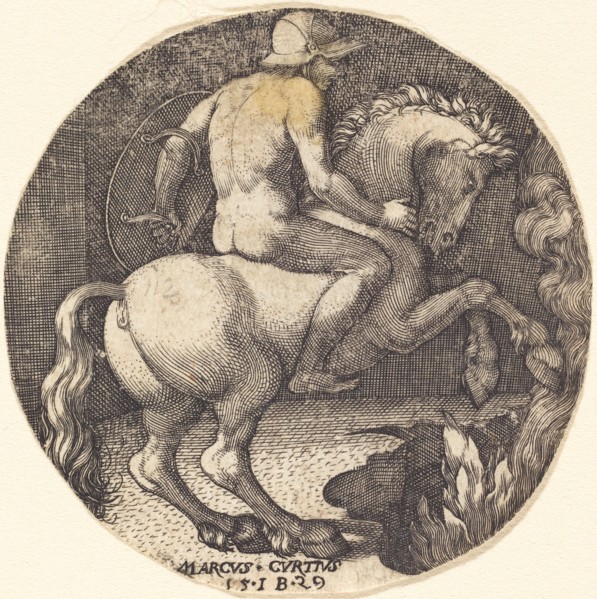 Marcus Curtius, 1529. Creator: Master I. B..