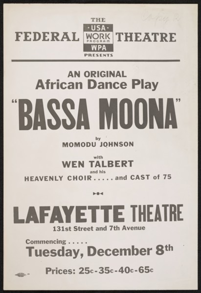Bassa Moona, New York, 1936. Creator: Unknown.