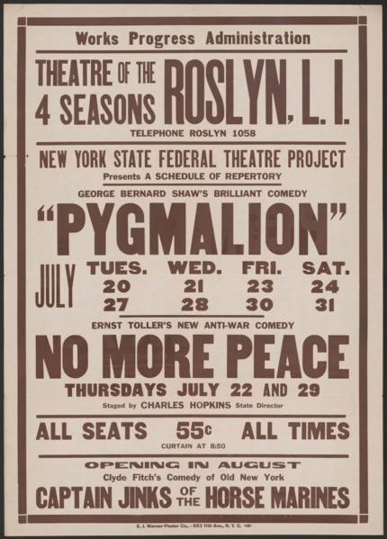 Pygmalion, Roslyn, NY, 1937. Creator: Unknown.