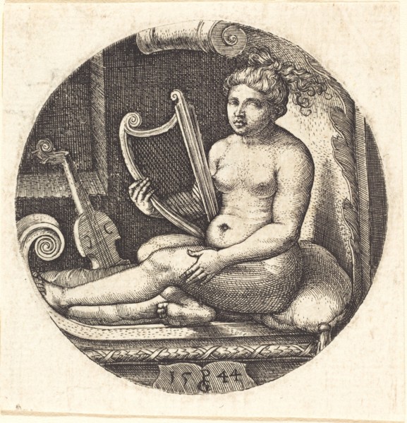 Woman with a Harp, 1544. Creator: Georg Pencz.