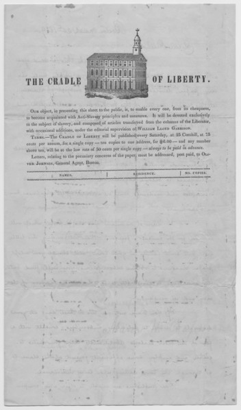 The Cradle of Liberty, 1839. Creator: Unknown.