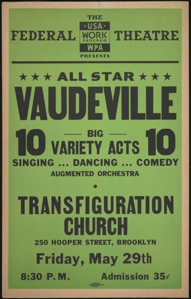 Vaudeville, New York, [1930s]. Creator: Unknown.