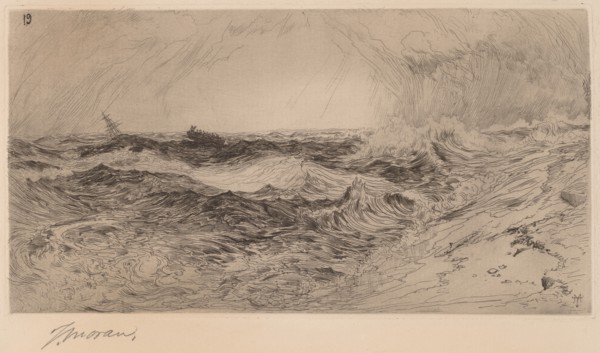 The Resounding Sea, 1880. Creator: Thomas Moran.