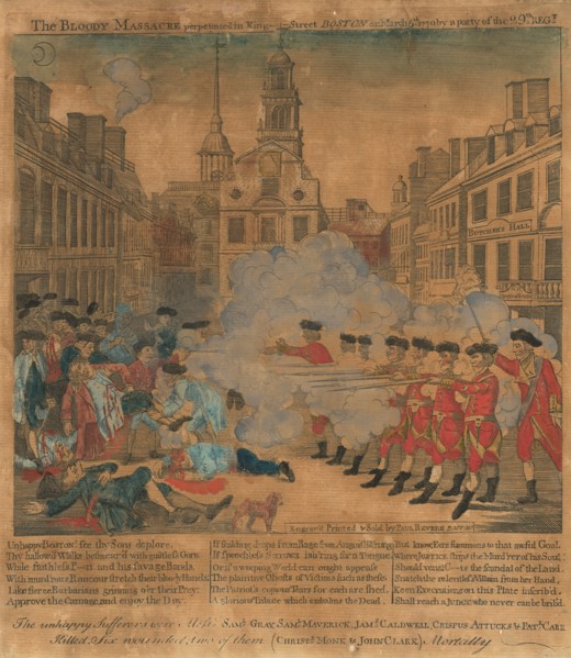 The Boston Massacre, 1770. Creator: Paul Revere.