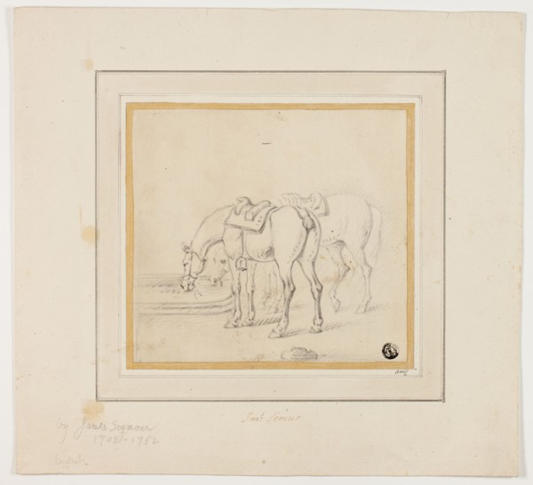 Two Horses Drinking, n.d. Creator: James Seymour.