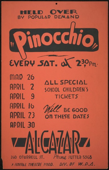 Pinocchio, San Francisco, 1939. Creator: Unknown.