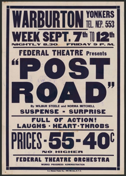 Post Road, Yonkers, NY, [193-]. Creator: Unknown.