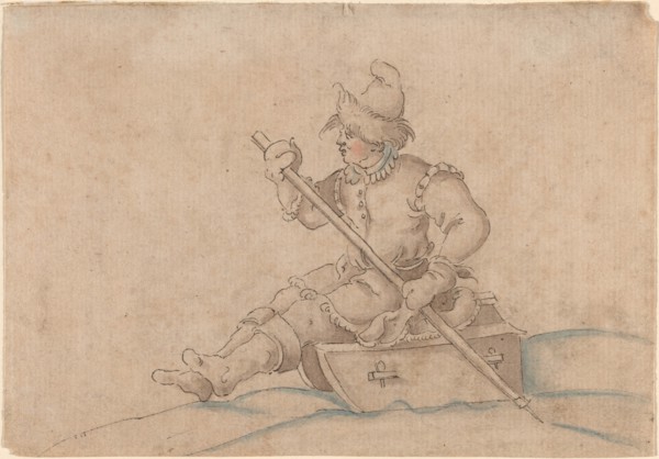 A Boy on a Sled, late 1560s. Creator: Jost Ammon.