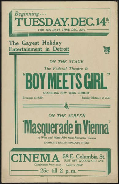 Boy Meets Girl, Detroit, [193-]. Creator: Unknown.