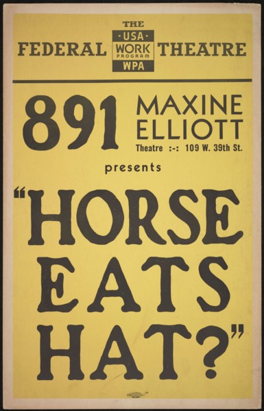 Horse Eats Hat?, New York, 1936. Creator: Unknown.