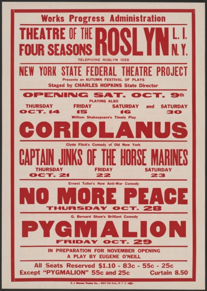Coriolanus, Roslyn, NY, [1930s]. Creator: Unknown.